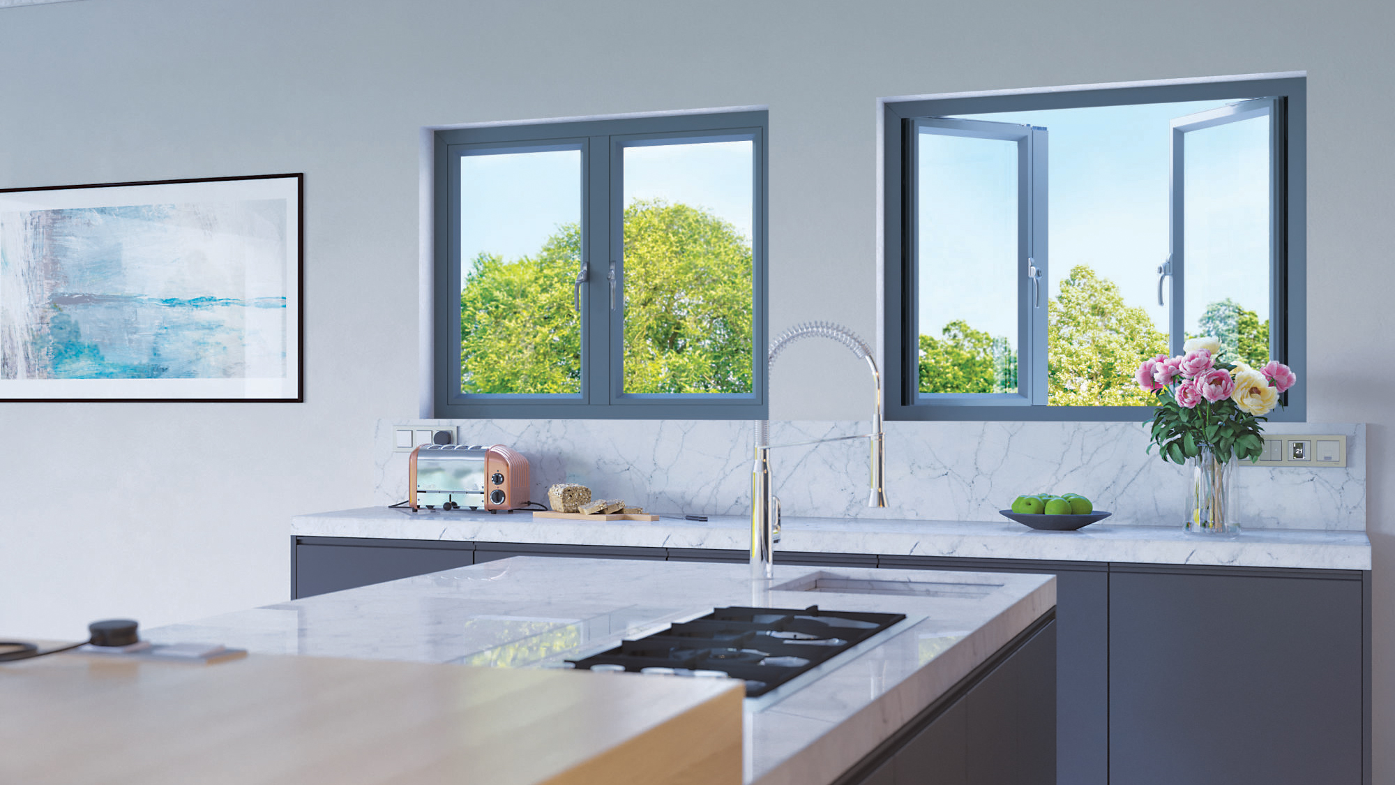 windows in kitchen
